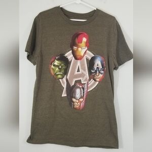 Marvel Avengers Assemble Graphic Tee. Olive Green. Size M.